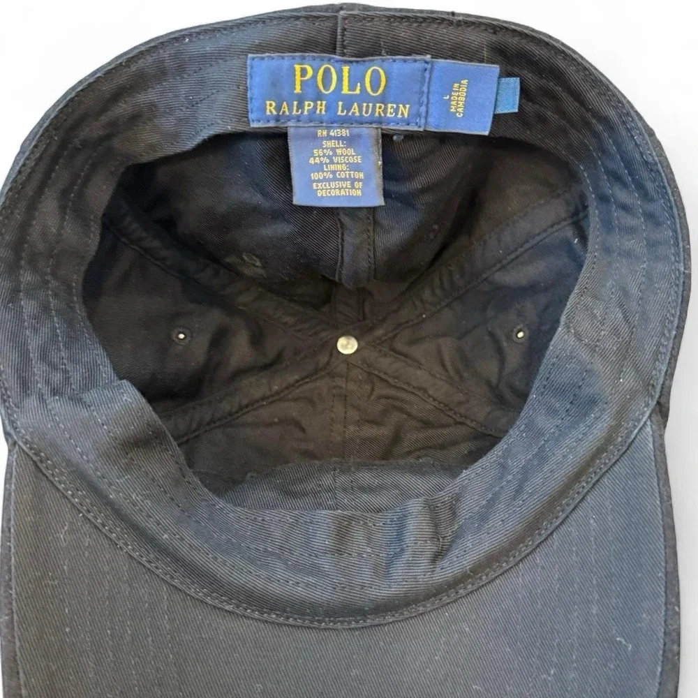 Polo Ralph Lauren Polo Football Script Cap Wool Blend Baseball Hat Adult Large